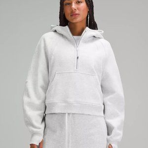 Lululemon Scuba Crop Half Zip Hoodie Heather Grey size M/L